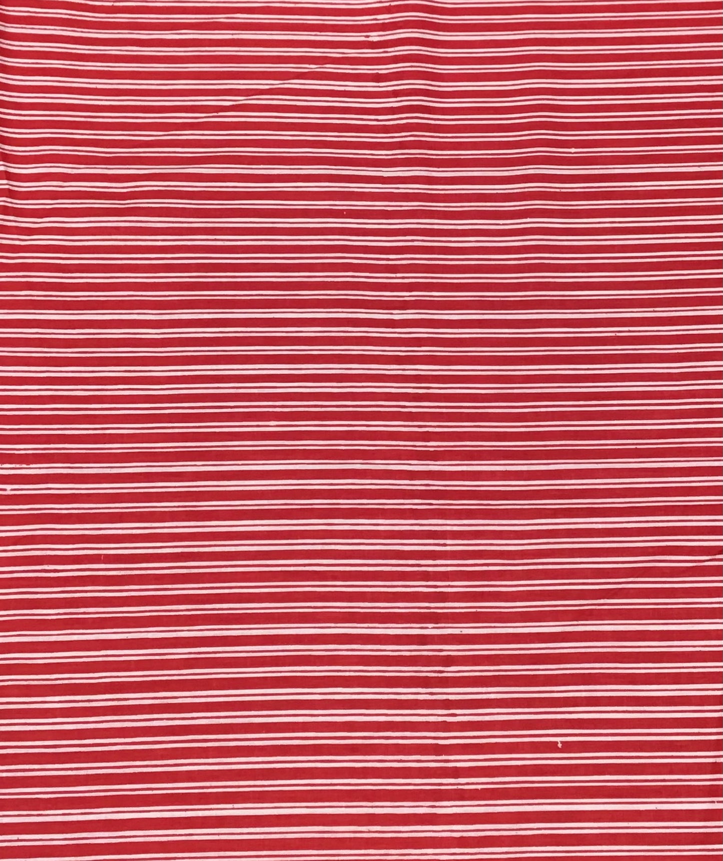 Red and white stripe Screen Printed Fabric 100% Cotton