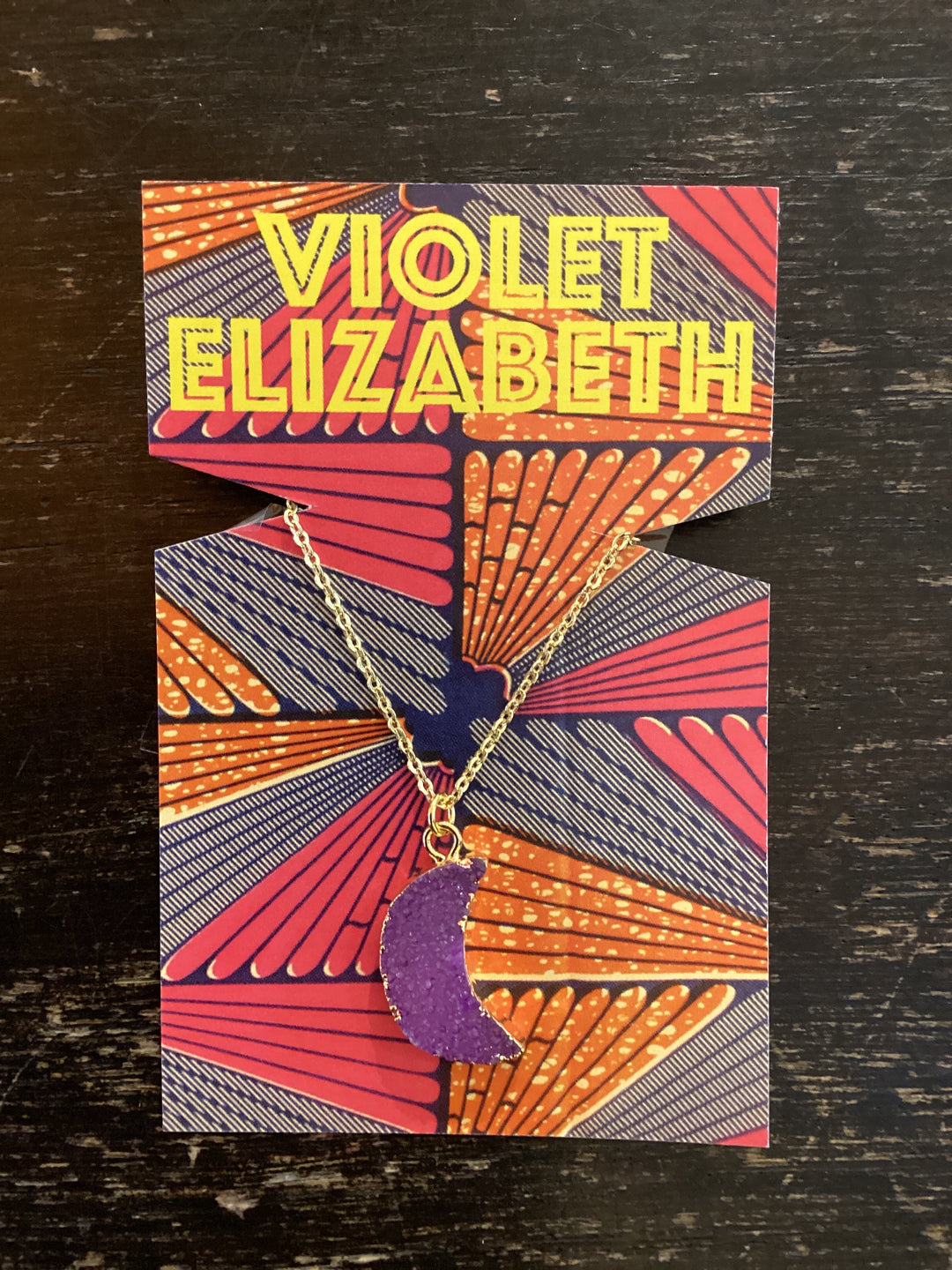 Misty Purple Moon Sugar Druzy Necklace - Violet Elizabeth