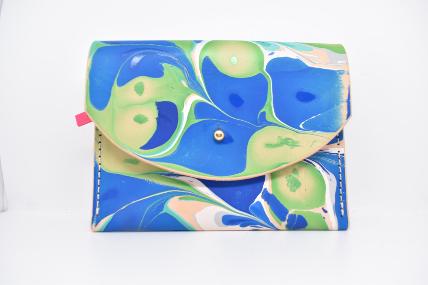 Handmade Leather Purse - Marbled - Violet Elizabeth