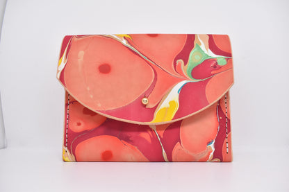 Handmade Leather Purse - Marbled - Violet Elizabeth