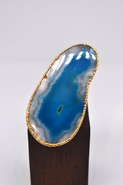 Large Agate Slice Ring - Violet Elizabeth