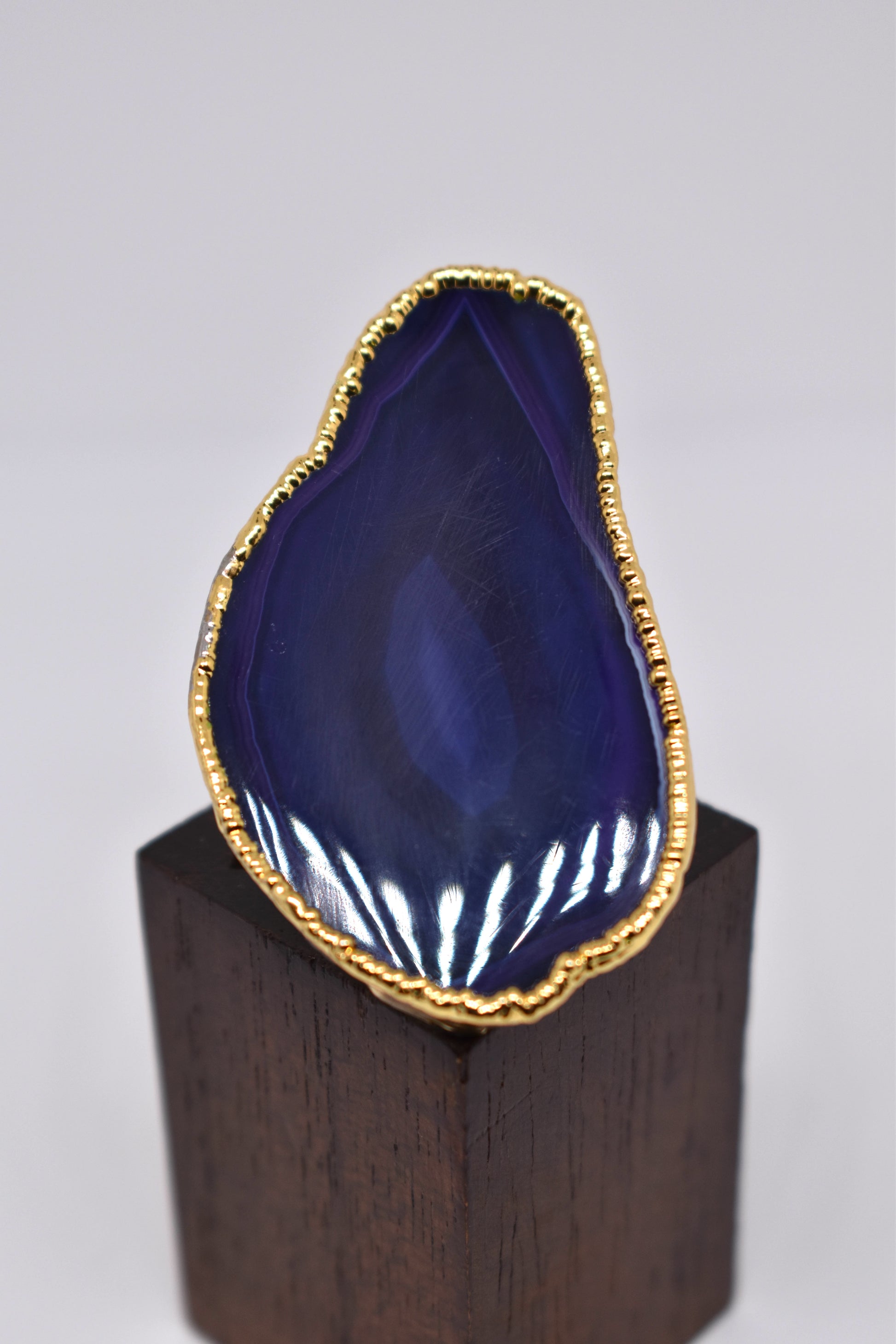 Large Agate Slice Ring - Violet Elizabeth