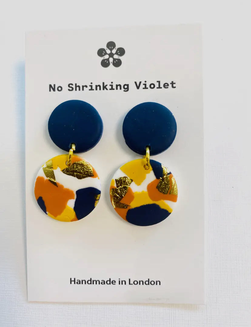 Sydney: Mini in Navy Earrings - Violet Elizabeth