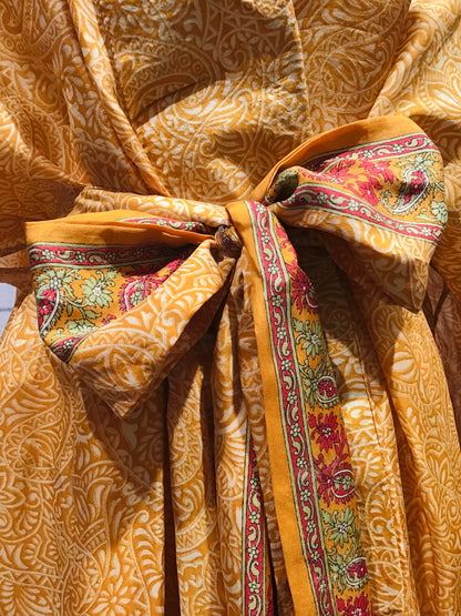 The silk  Golden Temple Kimono - Violet Elizabeth