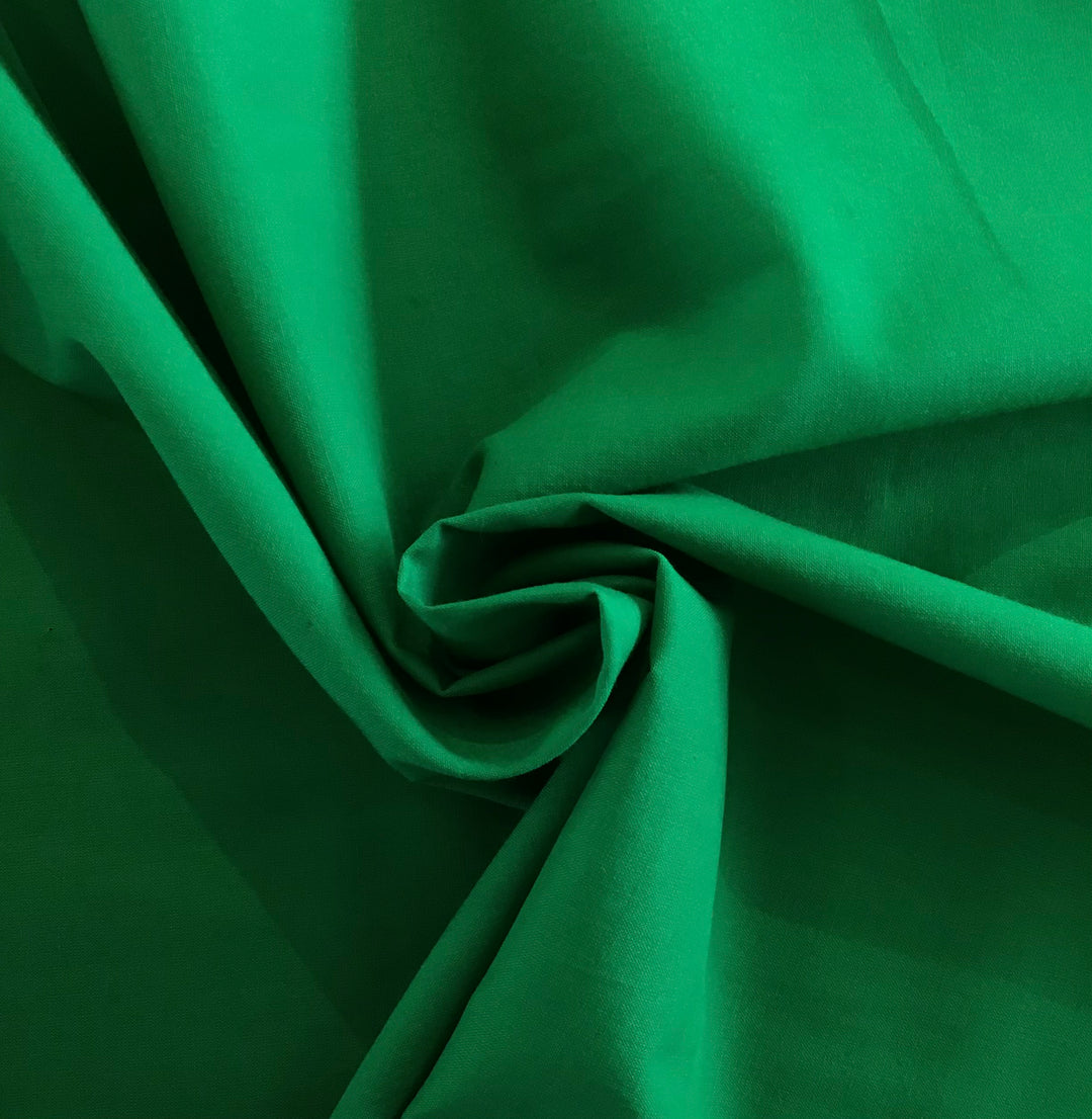 Green Tambourine Plain Coloured Fabric 100% Cotton - Violet Elizabeth