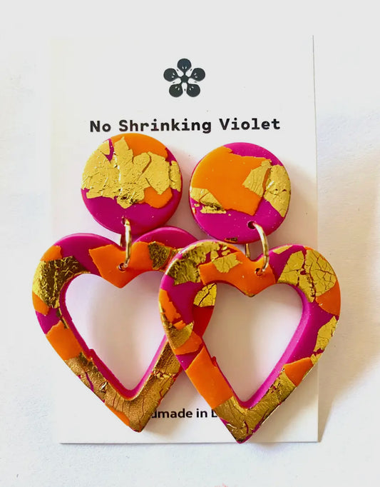 Desert Glow Large Heart Earrings - Violet Elizabeth