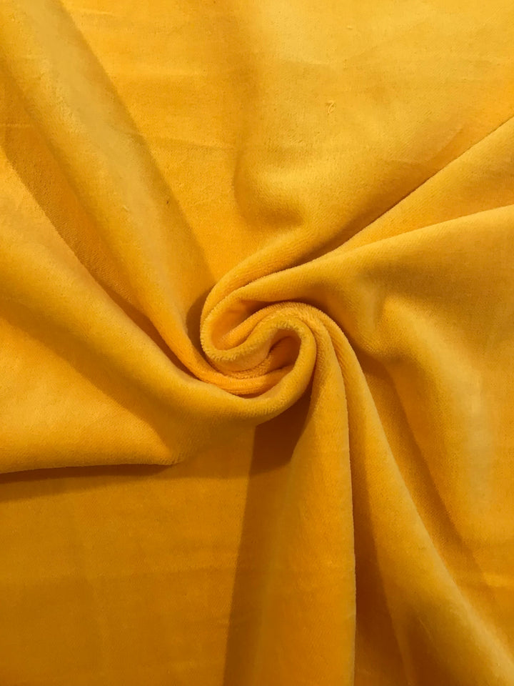 Velvet Hand Dyed Fabric 100% Cotton Yellow