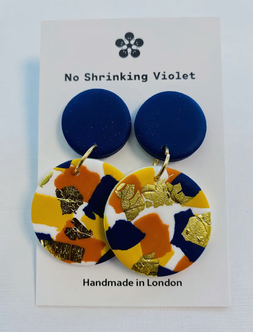 Sydney: Medium in Navy Earrings - Violet Elizabeth