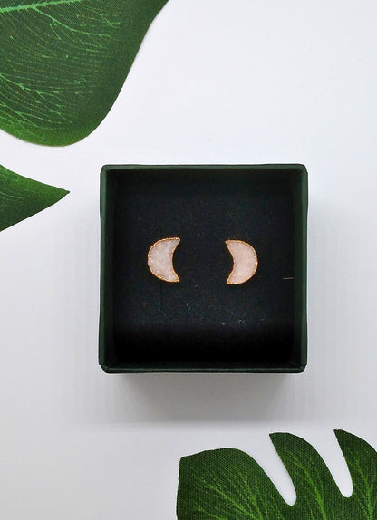 Star Shine Geode Druzy Moon Studs