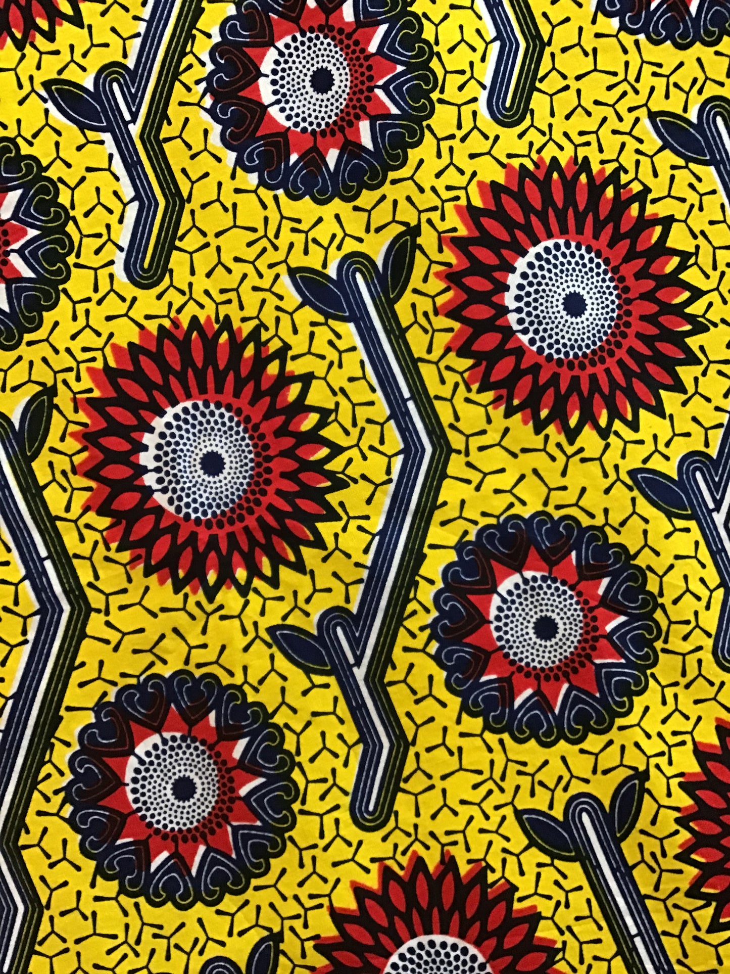 Circle and cactus Wax print fabric