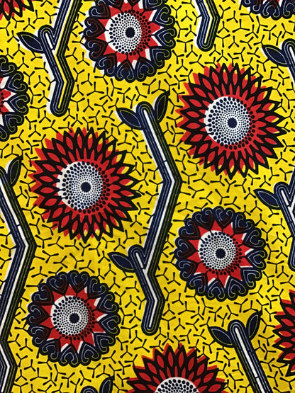 Circle and cactus Wax print fabric