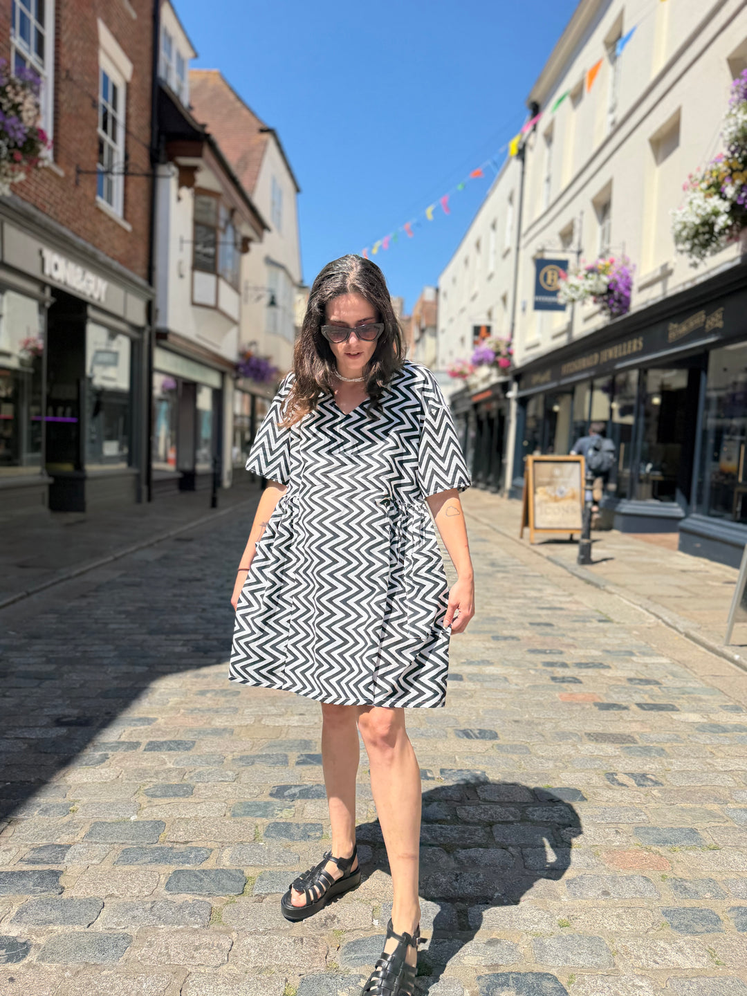 Chevron Mai Tai: Knee Length Summer Dress