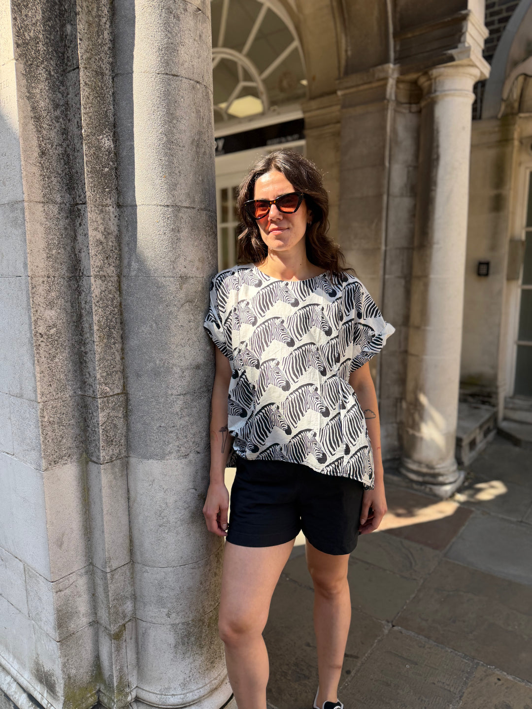 Zany Zebras: Flowy Cotton Top