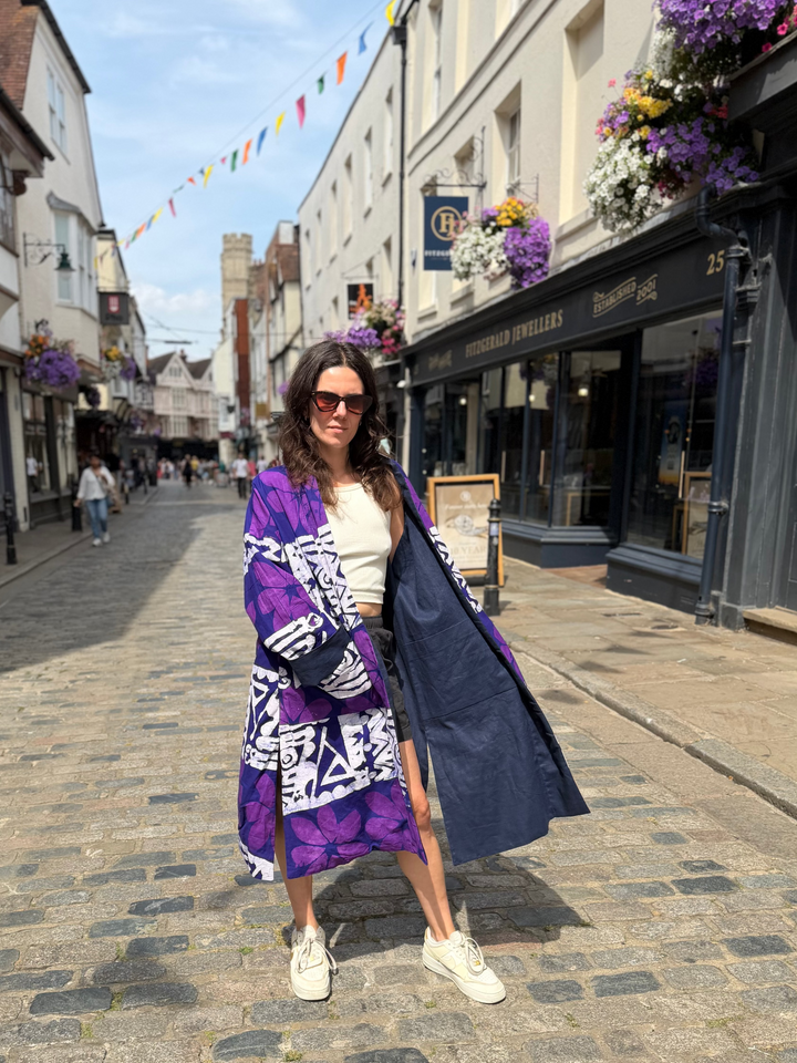 Purple Dreams Reversible Linen Coat