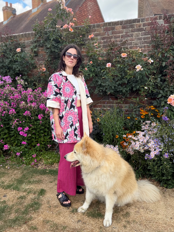 Raspberry Vibes Linen Jacket: Mid-Length