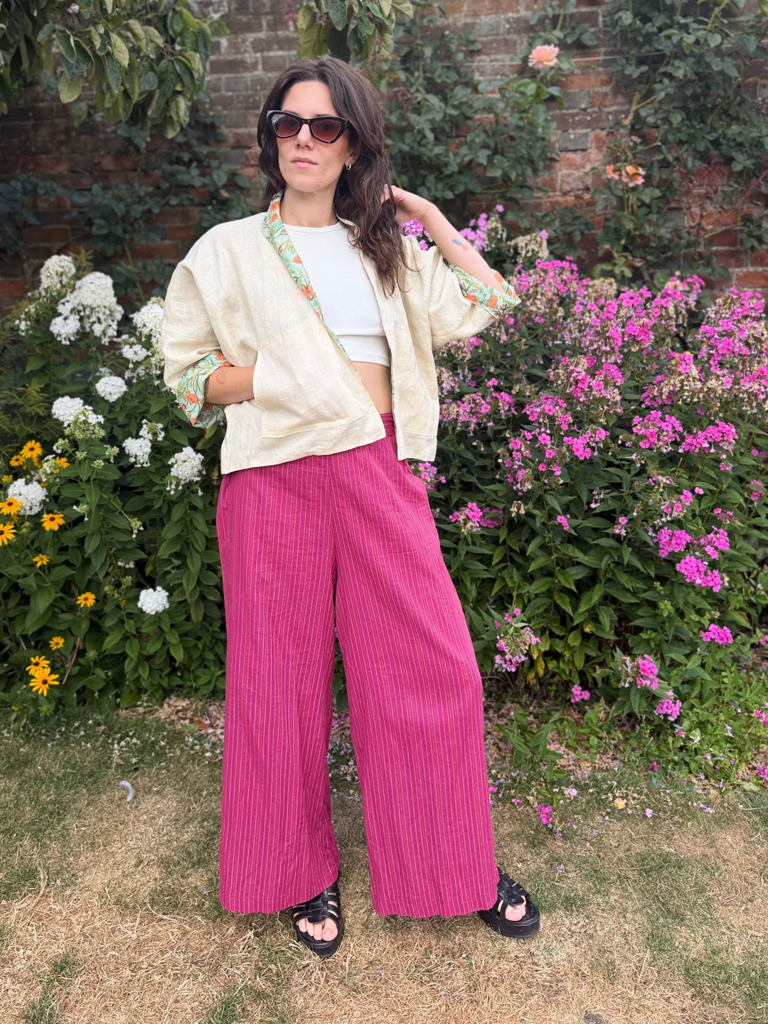 Garden Tulip Linen Jacket: Reversible