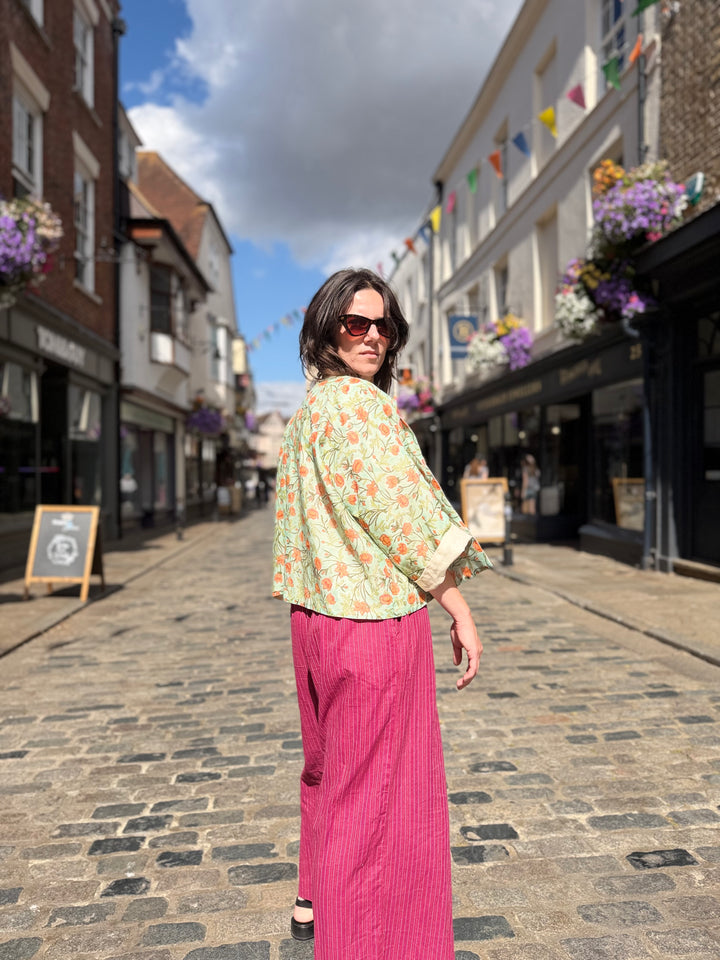 Garden Tulip Linen Jacket: Reversible