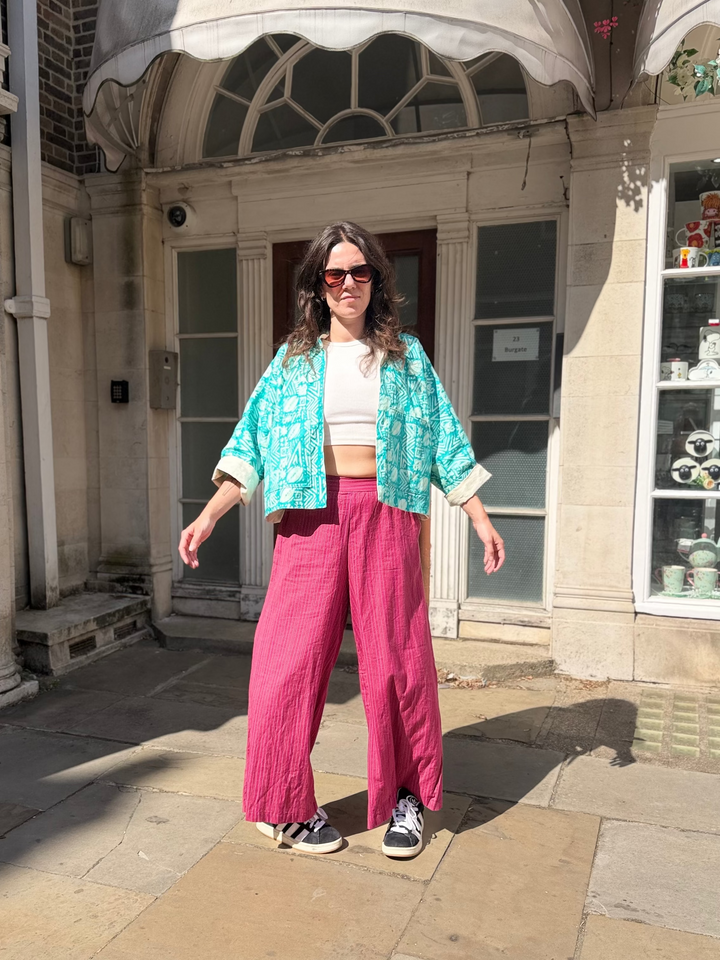 Santorini Linen Jacket: Reversible