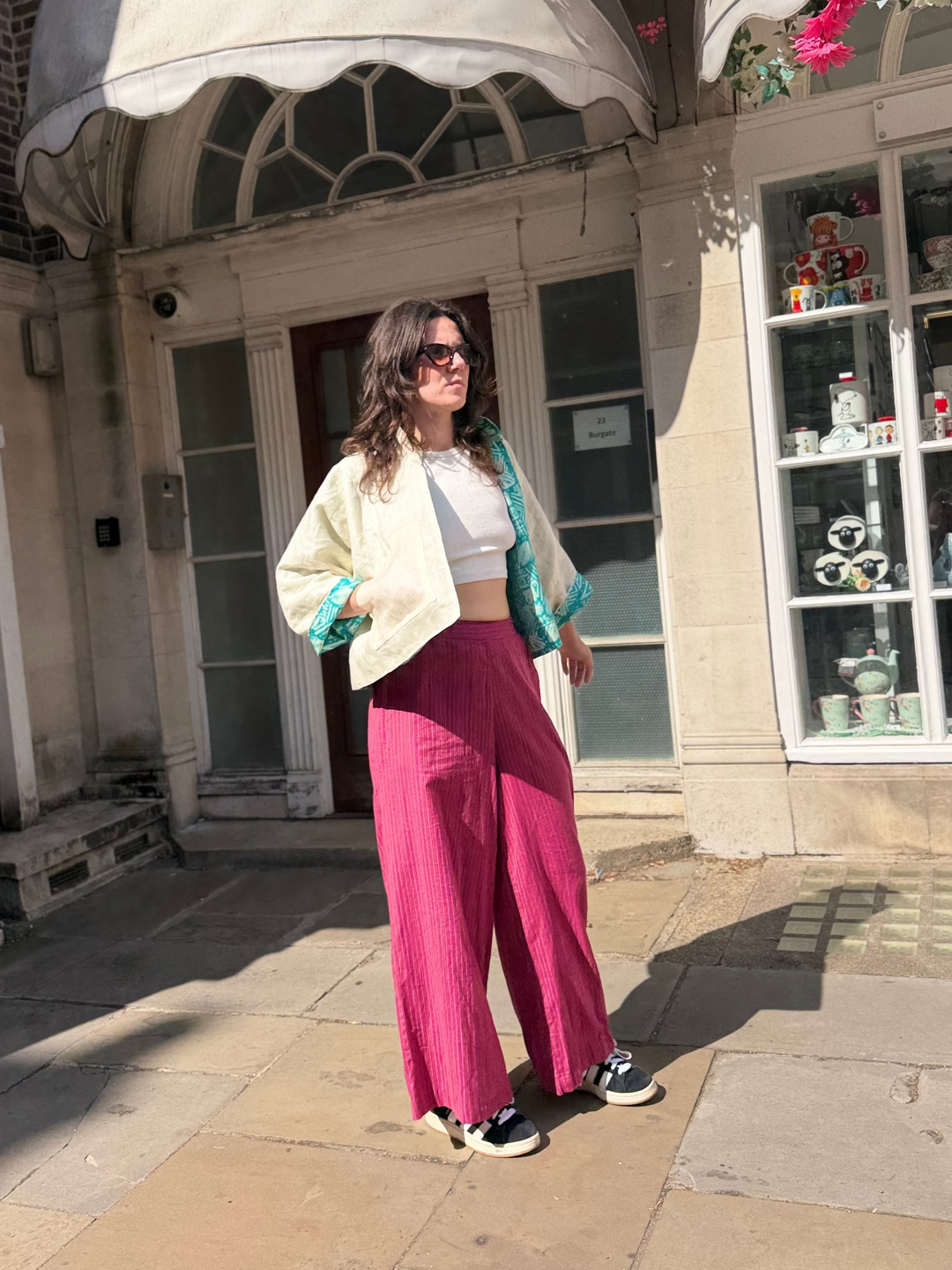Santorini Linen Jacket: Reversible