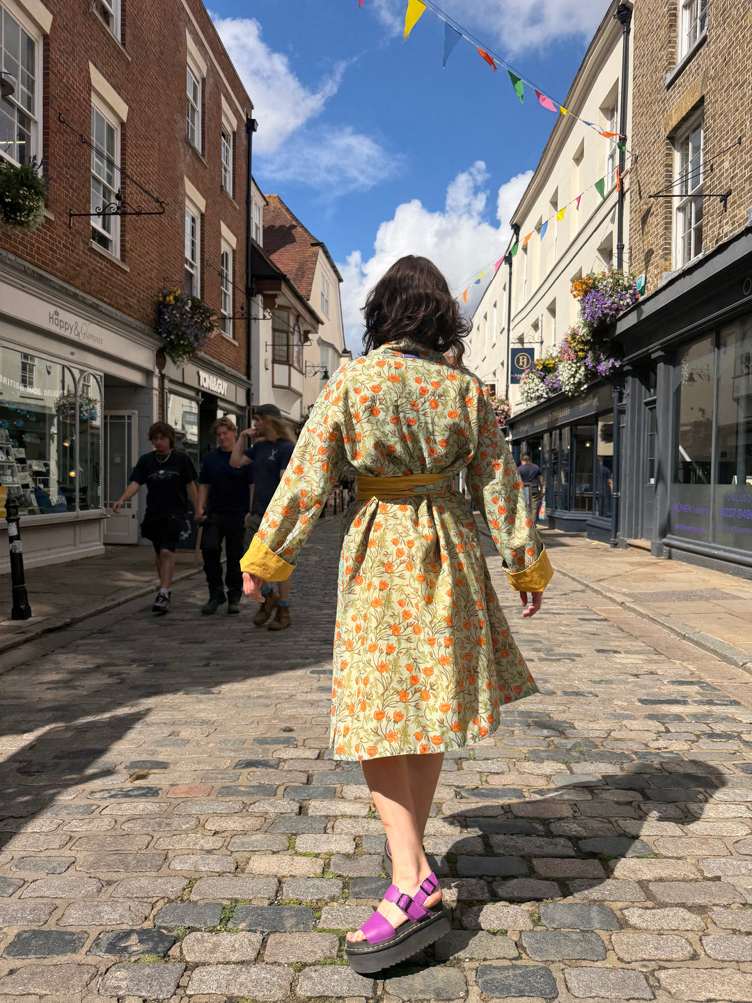Sweeping Sonata Linen and Chanderi Coat: Reversible, and featuring an Obi Belt