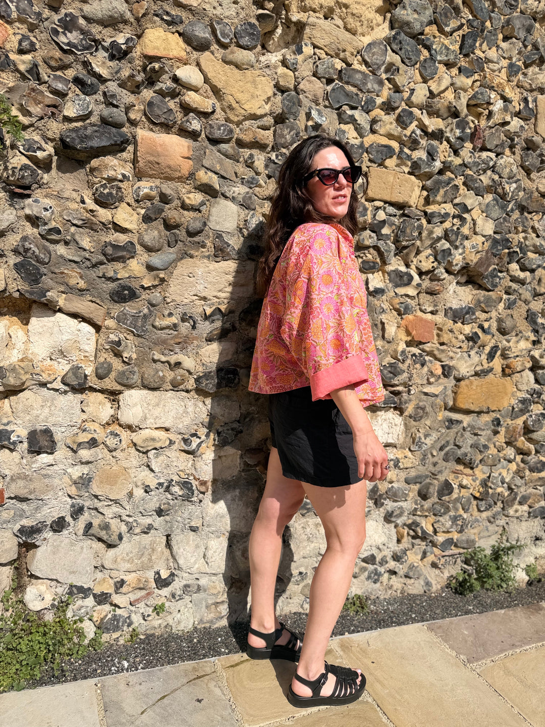 Pink Paradise Linen Jacket: Reversible