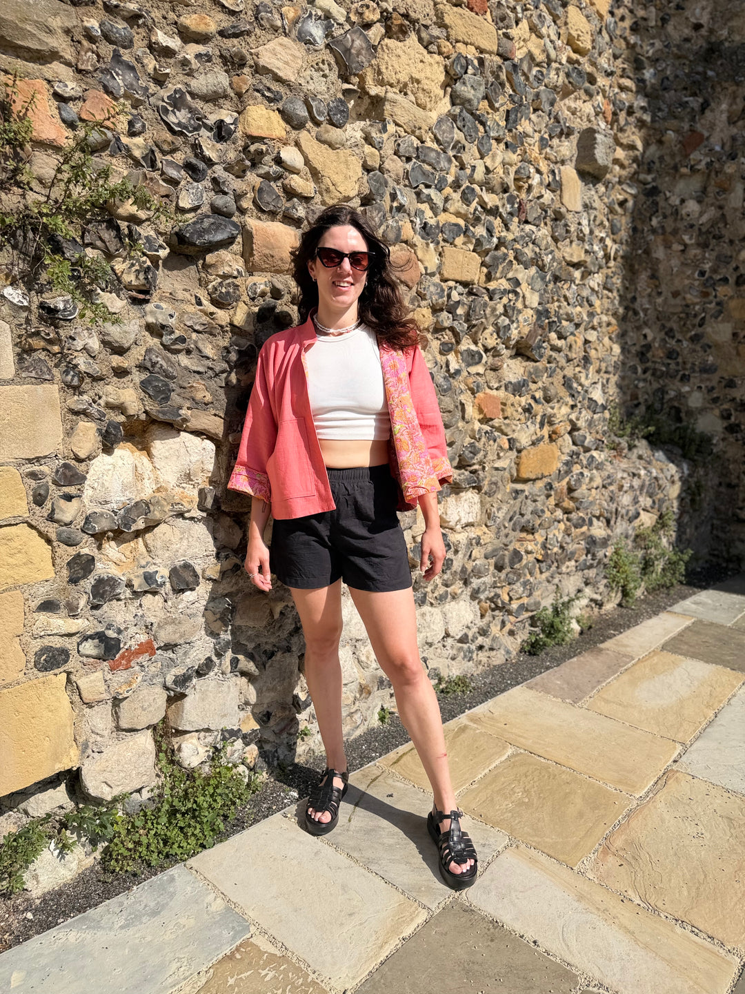 Pink Paradise Linen Jacket: Reversible
