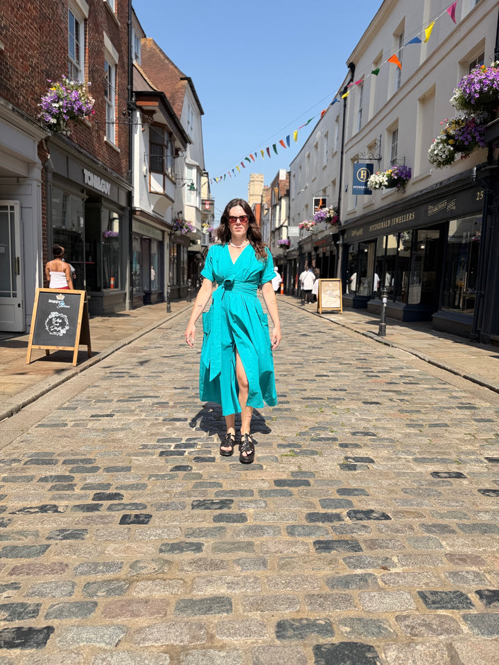 Teal Wrap Dress