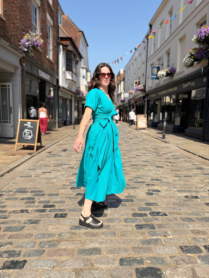 Teal Wrap Dress
