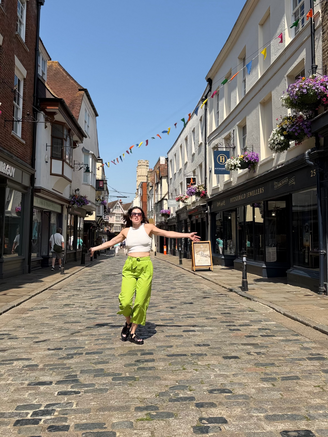 Green Kantha Trousers