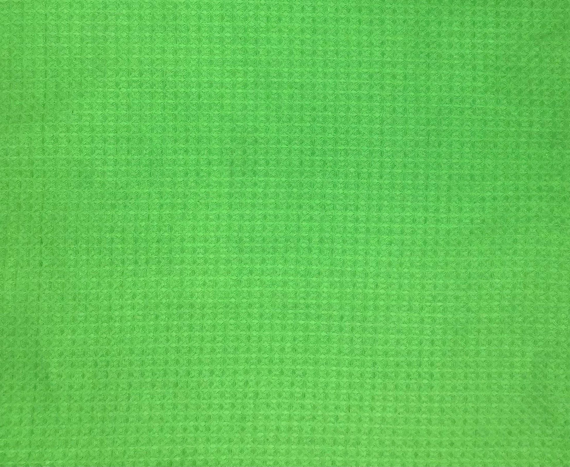 Acidic Granny Smith Green Waffle hand dyed Fabric 100% Cotton - Violet Elizabeth - Haberdashery