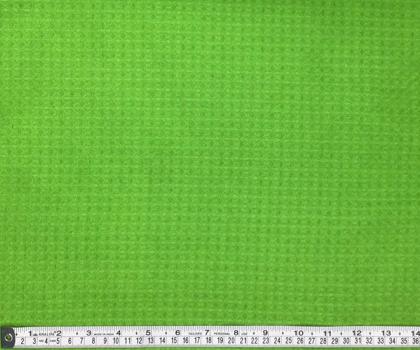 Acidic Granny Smith Green Waffle hand dyed Fabric 100% Cotton - Violet Elizabeth - Haberdashery