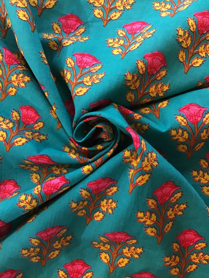 All over small tulip print Screen Printed Fabric 100% Cotton - Violet Elizabeth - Haberdashery