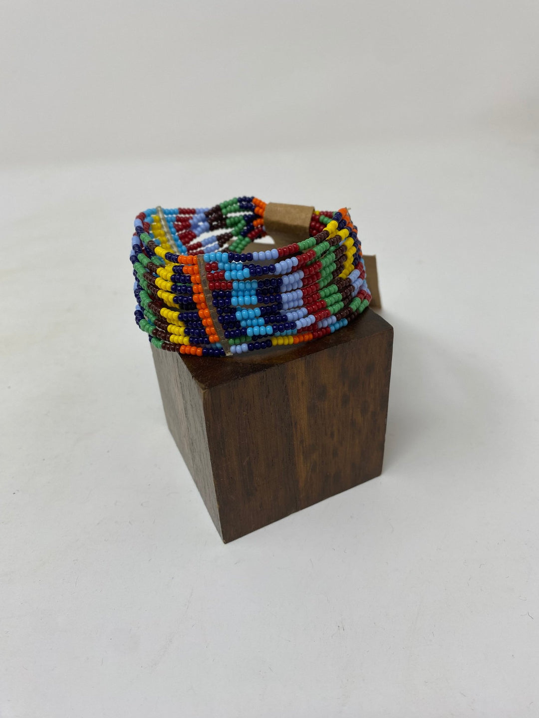 Artisan colours of africa inspired Elasticated Glass Bead bracelet - Violet Elizabeth - Jewellery