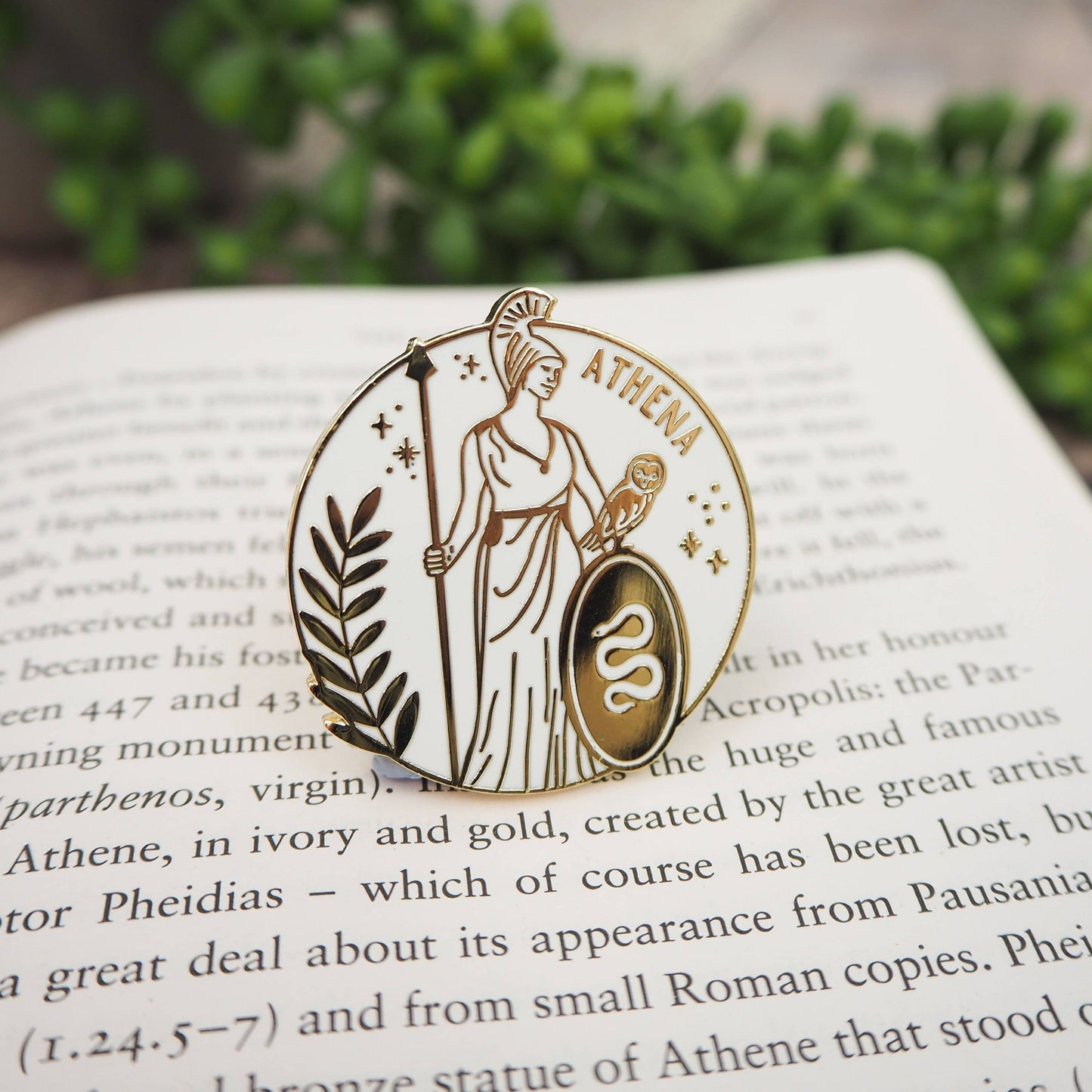 Athena Enamel Pin Badge - Greek Mythology Collection - Violet Elizabeth - 
