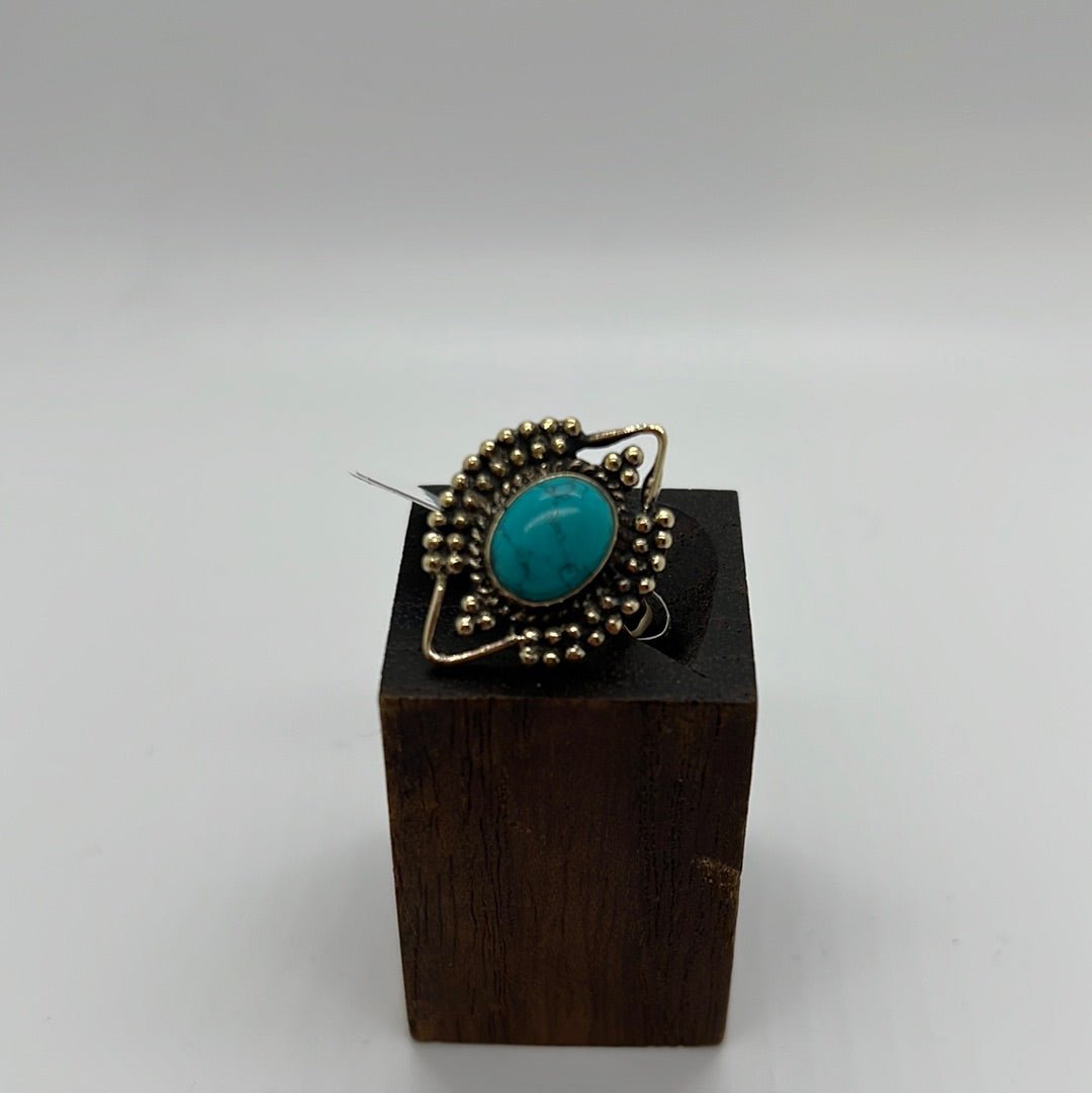 Aztec Brass Ring: Various Stones - Violet Elizabeth - Jewellery