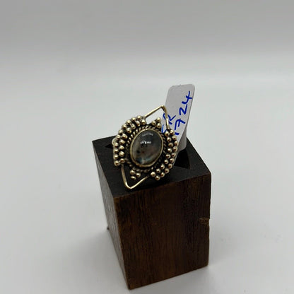 Aztec Brass Ring: Various Stones - Violet Elizabeth - Jewellery