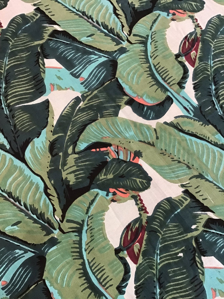 Banana Leaf Screen Printed Screen Printed Cotton Fabric