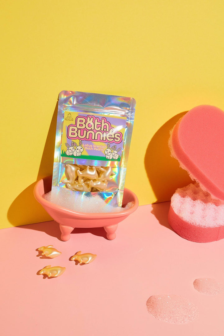 Bath Bunnies - 15 Rabbit Shaped Bath Pearls - Lotus - Violet Elizabeth - 