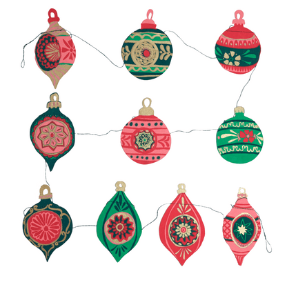 Baubles Sewn Garland - Violet Elizabeth - 