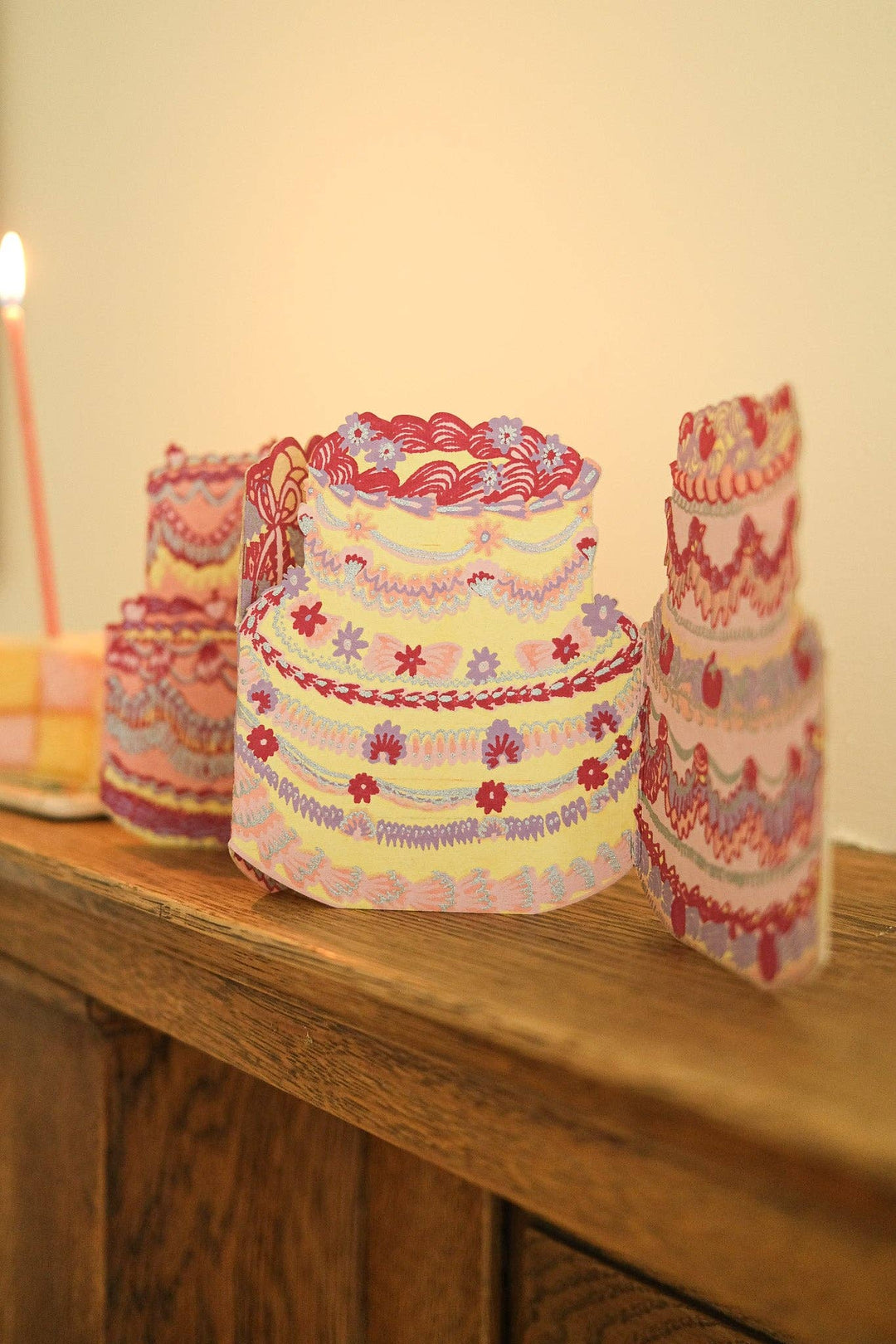 Birthday Cake Concertina Greeting Card - Violet Elizabeth - Decor