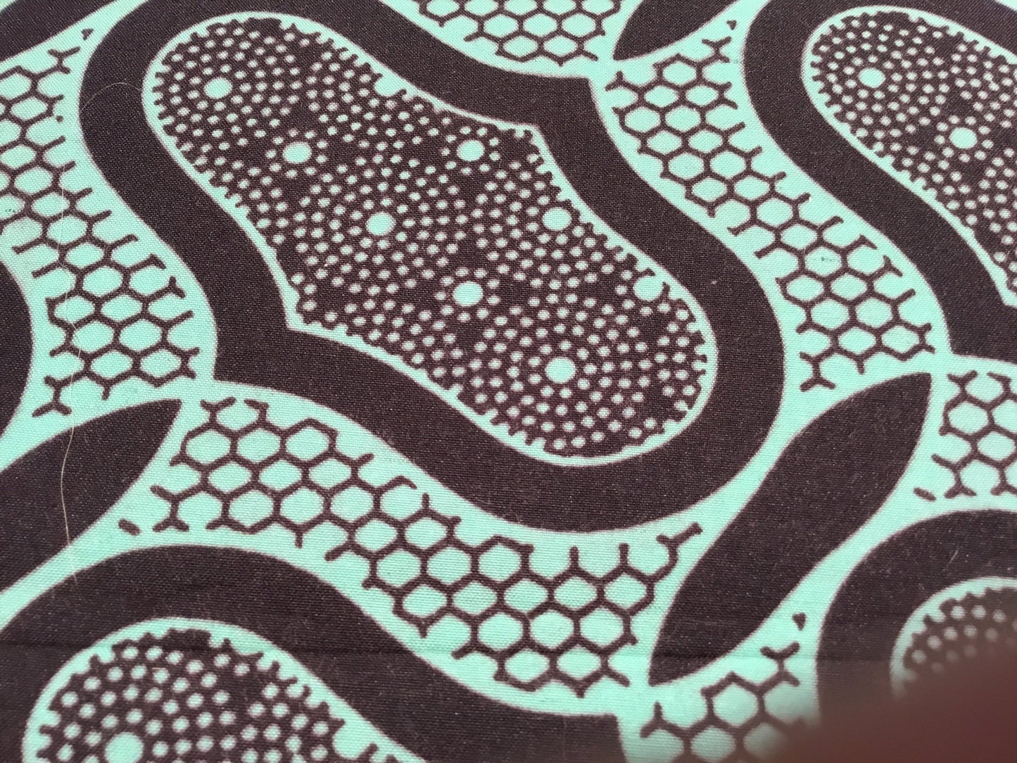 Black & green amoeba Wax print fabric - Violet Elizabeth - Haberdashery