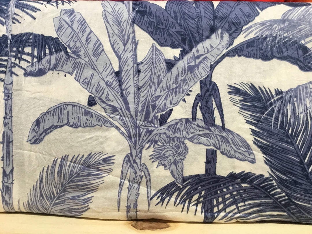 Blue tree print on white background Printed Fabric 100% Cotton - Violet Elizabeth - Haberdashery