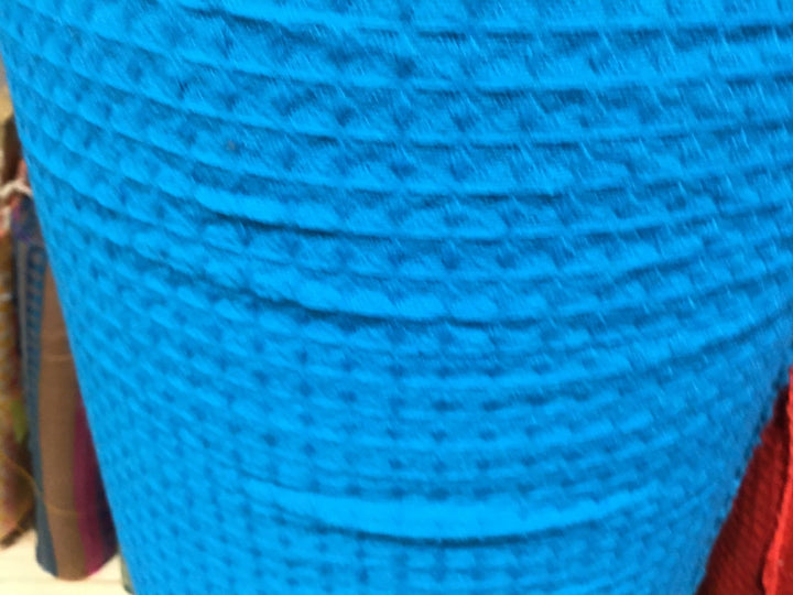 Blue Waffle Waffle Hand Dyed Fabric