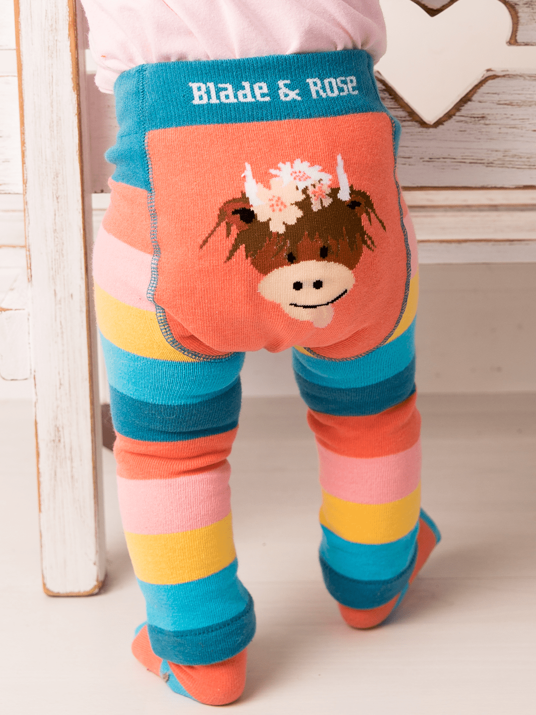 Bonnie Highland Cow Leggings - Violet Elizabeth - 