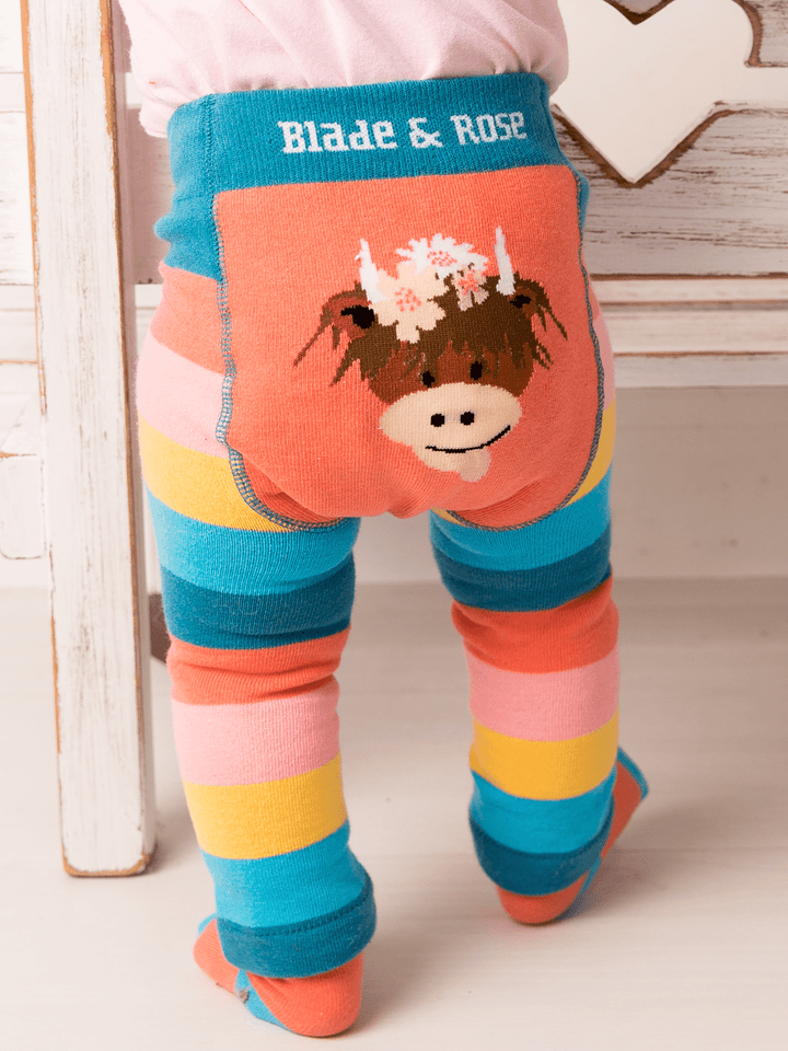 Bonnie Highland Cow Leggings - Violet Elizabeth - 