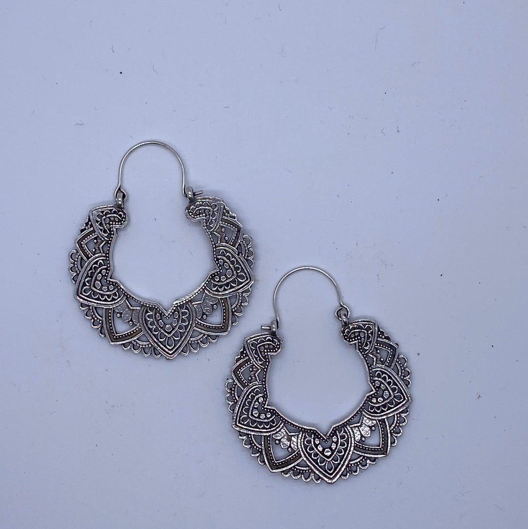 Brass & Silver Doilley earring - Violet Elizabeth - Jewellery