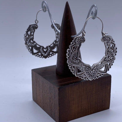 Brass & Silver Doilley earring - Violet Elizabeth - Jewellery