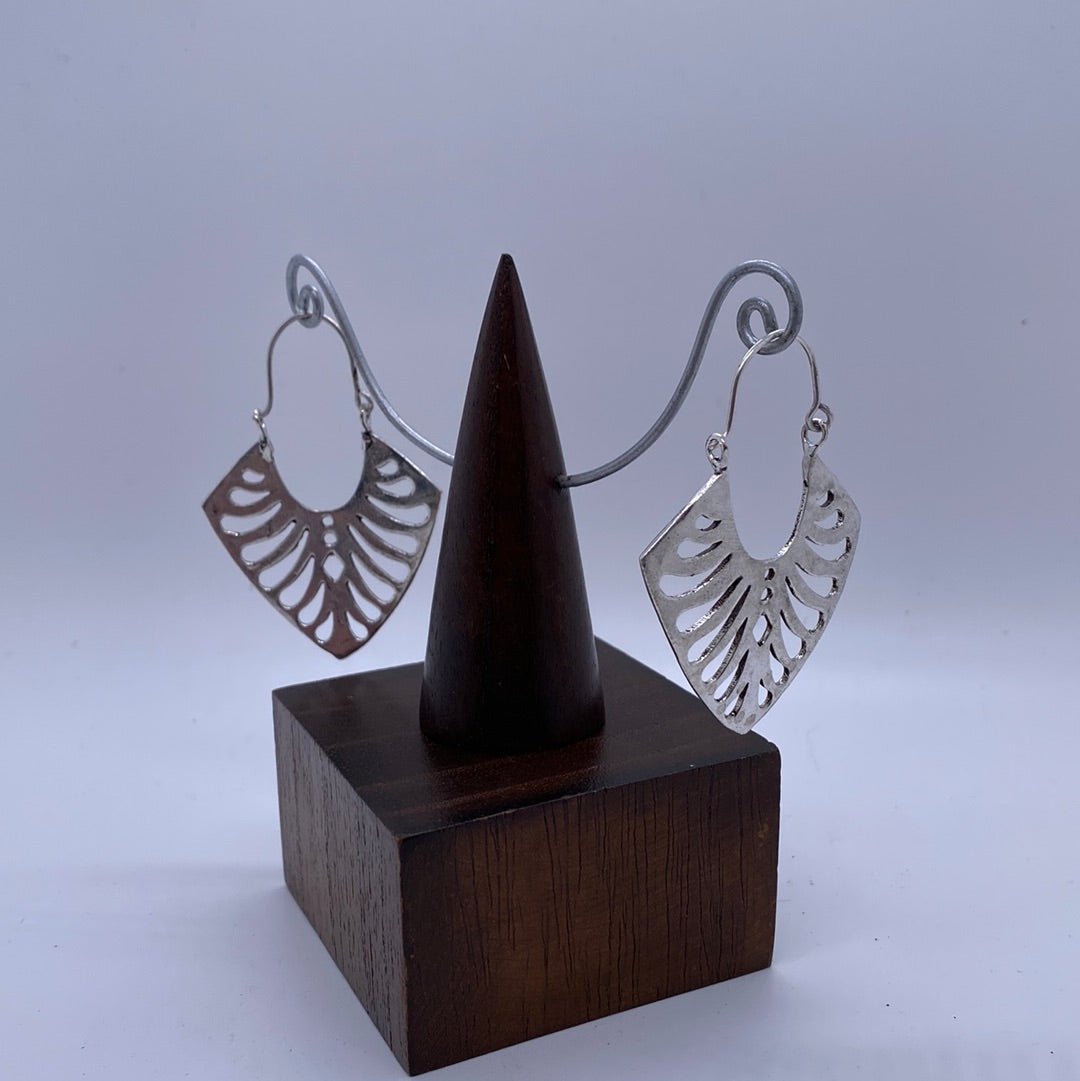 Brass & Silver leaf earring large - Violet Elizabeth - Jewellery