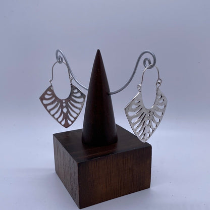 Brass & Silver leaf earring large - Violet Elizabeth - Jewellery