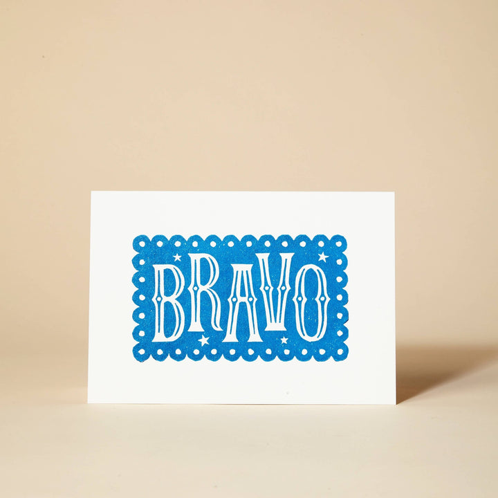 BRAVO Linocut Greeting Card - Violet Elizabeth - 